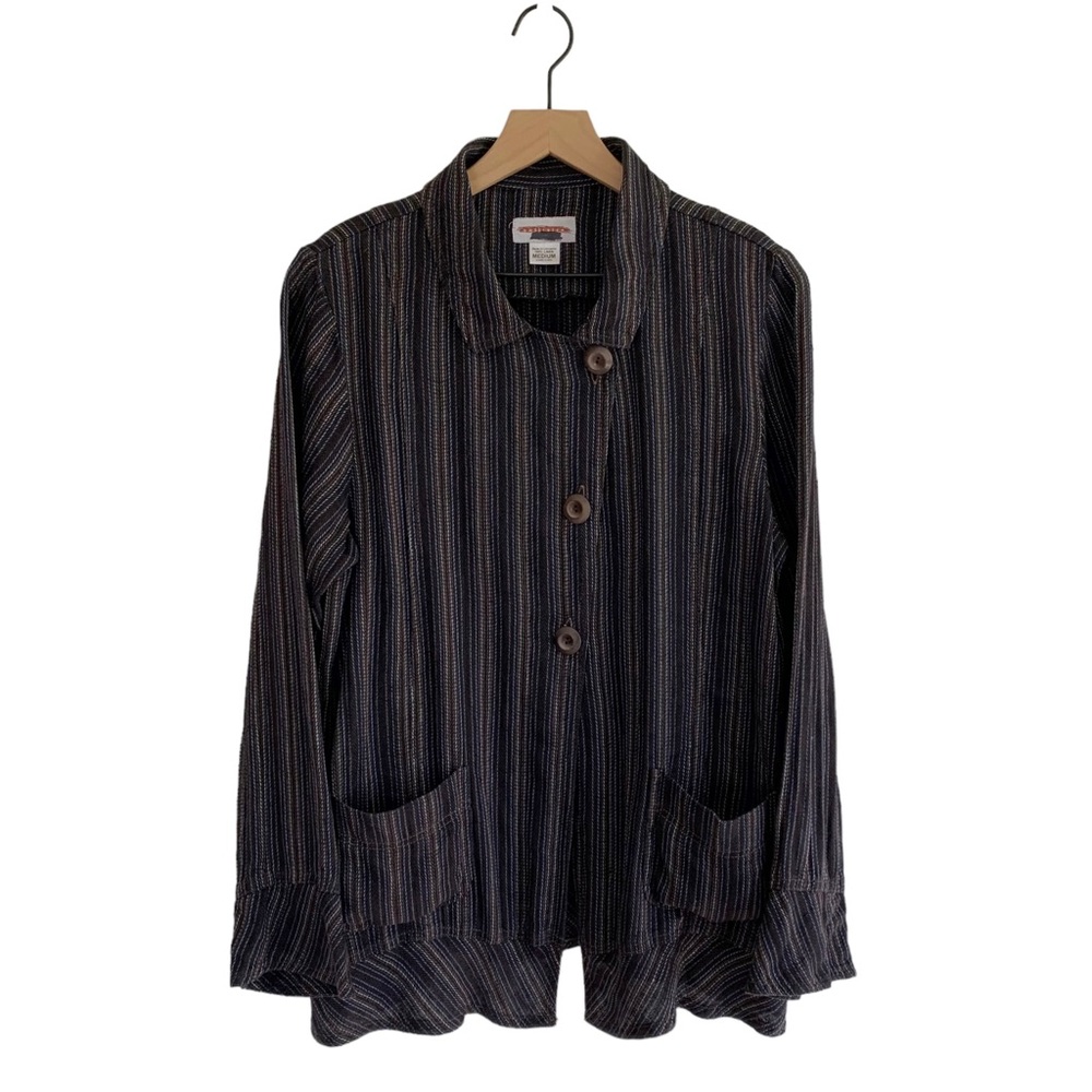 Solitaire 100% Linen Striped Jacket